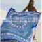 Promotional wholesale round beach towels with tassel 100% cotton low price