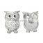 Zinc Based Alloy & Polymer Clay Buttons Fit Snap Button Bracelets Halloween Owl Silver Tone White Clear Rhinestone