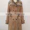Tongxiang Fur Brand YR-AB22 Luxury women Goat Skin Double Face fur Over Coat