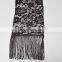 New Fashion China Yiwu Factory Direct Black Lace Scarf With Tassel