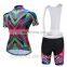 Colorful Women Cycling Jersey Bike Wear (Bib) Shorts Set Outdoor Sportwear Short Sleeve Cycling Clothing Suit