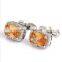 Luxury cufflinks orange crystal wedding cufflinks
