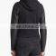 CHEFON Zip front and pockets leather sleeve drawstring hoodie CNA0145