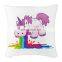 Fashion Cheap Cotton Linen Pillow Case Cover With LOGO 2017 Custom Unicorn Design Home Throw Decorative Cushion Cover