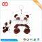 Brown cute small panda plush soft stuffed keychain CE custom toy