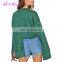 Green long sleeves Asymmetric oversized high quality womens sweatshirts pullover