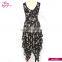 Black Background Ditsy Floral Print Women Clothing Sleeveless Dress