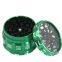 D63mm& H48 mm Aluminium alloy flash logo cigar grinder 4-layer plat sounder smoke grinder as colorful cigar crushing metal accessory with white edge for tobacco,smoke,cigarette