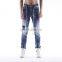 DiZNEW Hot sale fast delivery blue name brand new style stretch jeans pent ripped jeans men