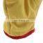 Yellow anti-cut mens leather working gloves with rubberized cuff