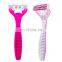 Manufacturer wholesale rubber handle shavers disposable shaver for women