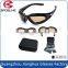 Highly flexible PC frame sorty stylish designed UV 400 protective police shooting glasses with 3 extra interchangeable lens