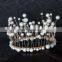 New Fashion Fairy Style Crown Seaweed Shape Tiaras Pearl Decor for Wedding Party Baking Cake Topper Crown