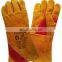 China Alibaba Cotton Lined Blue Cow Split Leather Welding Glove Hand Gloves
