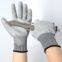 Anti cut gloves grey PU level 5 cut resistant gloves