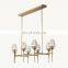 Luxury American Style Brass Crystal Lamp Modern Design LED Light Linear Pendant Glass Chandelier for Home Office or Restaurant