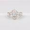 Micro pave setting elegant rose shape design 925 sterling silver wedding ring