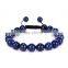 Wholesale 10mm 7.5 Inch Lapis Lazuli Gemstone Adjustable Wire Bangle Bracelet (Jewelry Box is not Included)