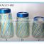 2015 new style High Quality 4pcs big bottom glass storage jar set with metal coating