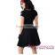 Retro Black Short Sleeve Keyhole Flare Casual Vintage Clothing Dress