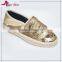 SSK16-459 new style shining sequin comfortable espadrille shoes