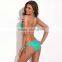 In stock! RELLECIGA Jungle Jewel Fashion Bandeau Bikini Swimwear - Classic Solid Aqua Green with 1/2 Mild Push-up Cup