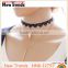 New arrival gold chain black lace choker pearl pendant necklace