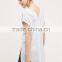 Fashionable design women clothing blouse short sleeve v neck side split tunic