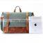 custom high quality waxed canvas messenger bag with leather trim                        
                                                                                Supplier's Choice