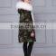 Janefur European Fashion Adults Fur Parka With Faux Fur Lining Real Raccoon Fur Hooded