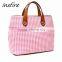 Patchwork fabric gorgeous handbags houndstooth shoulder tote bag for women                        
                                                Quality Choice