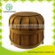 Wooden material round basket with fixed carrier