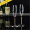 220ml Set of 2 Tableware Drinking Wine Glass Golden Champagne Flutes