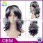 Free lace wig samples synthetic wig body wave artificial full lace monofilament wig with baby hair