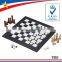 wood backgammon and chess game set with leather