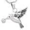 SRP8283 Natural Pet Memorial Cremation Jewelry Peace Dove Stainless Steel Cremation Urn Pendant