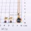 No.1 sale superior quality blue crystal gold plated fancy earrings and necklace