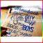 writting words gold and blue glitter powder sticker