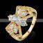 High quality yellow gold ring plated white butterfly shape cubic zirconia ring India snapdeal flipkart