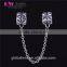 Silver Tube 925 Sterling Silver Charm European bead New Design Safety Chain for Bracelet A004