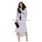Pretty steps 2015 bright grey A-line cut skirt with Sits high on the waist fastens with a zip closure at the back