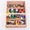 Wooden educational toy Froebel Gabe 7 Colorful Geometric Shapes Blocks combination