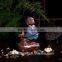 Little monk statue ceramic back flow incense burners wholesale