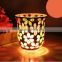 Handmade Colorful Red / Green Mosaic Ball Tealight Glass Candle Holder