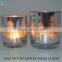 Elecplated light red glass votive candle holders
