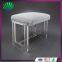 Eco-Friendly Acrylic Leg Stool Living Room Kids Stool Leather Cushion Plexiglass Ottomans