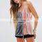 Fashion Clothing 2016 Two Colour Contrast Wrap Front Velvet Camisole Top HST2670