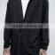Custom Long Sleeve Dropped Shoulders Notch lapels Without Hood Black Men's Modal/ Cotton/ Elastane Mixture Casual Sweatshirt