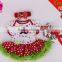 Christmas 3pcs Santa Claus pattern polka dot princess short sleeve romper sets import from china