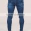 2016 mens skinny jeans blue knee ripped jeans distress denim jeans